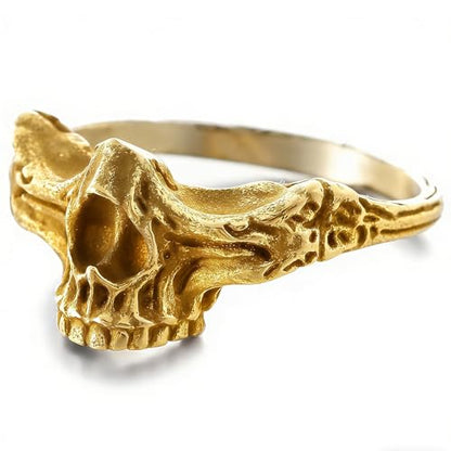 2023 Skull Ring Cool Evil Death Punk Rock Stainless Steel Rings Aly Style Jewelry - style: statement