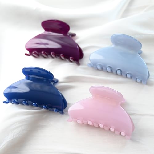 Handmade Celluloid Acetate French Design Barrettes Tortoise Shell Claws Hair Claw Luxury Fashion Accessories Hair Clip for Women (dark blue) - color: dark blue