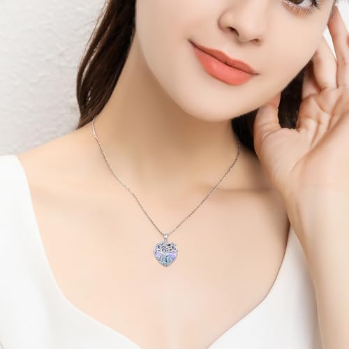 925 Sterling Silver Necklace Gifts for Women Crystal/Opal Jewelry Pendant Christmas Birthday Gift - style: 4 Children