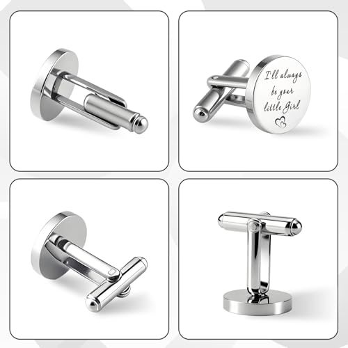Father of The Bride Gifts Dad Cuff Links Stainless Steel Cufflinks Dad Gifts for Elderly Dads Bonus Step Daddy Papa Stepfather Birthday Presents Daughter And Dads Gift Fathers Day Christmas Gift