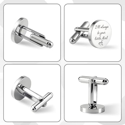 Father of The Bride Gifts Dad Cuff Links Stainless Steel Cufflinks Dad Gifts for Elderly Dads Bonus Step Daddy Papa Stepfather Birthday Presents Daughter And Dads Gift Fathers Day Christmas Gift