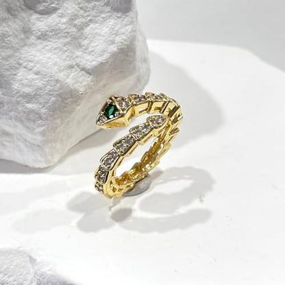 Gold Plated Snake Joint Wrap Rings for Women
