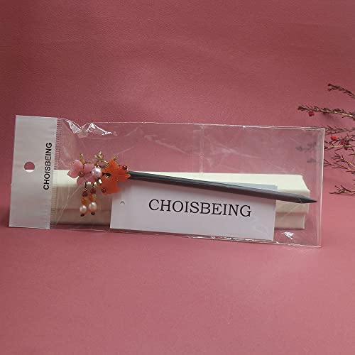 Wooden Hair Pins 7.08" Chinese Goldfish Flower Hair Sticks For Long Hair Buns for Women - color: B