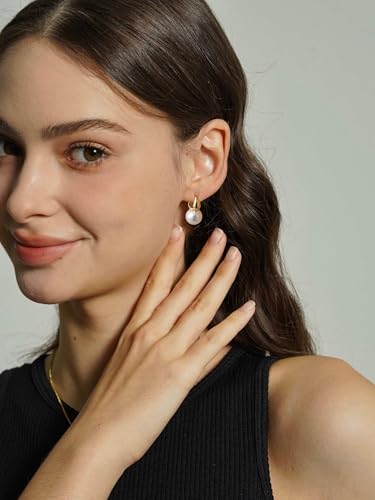 Necocy Chunky Gold Hoop Earrings for Women Non Tarnish, 14k Gold Plated Thick Triple Hoop Earrings Hypoallergenic Trendy Hoops Dainty Jewelry Gifts for Women - style: Drop Pear Hoop