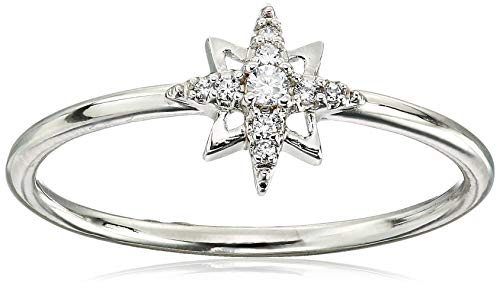 Amazon Essentials Cubic Zirconia North Star Dainty Demi Fine Ring in Sterling Silver - color: Silver, size: 8