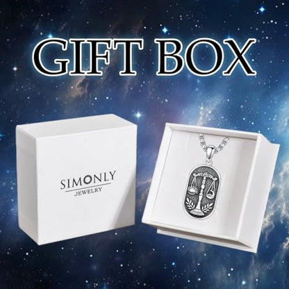 SIMONLY Zodiac Necklace 925 Sterling Silver Constellation Necklace Zodiac Sign Necklaces Horoscope Jewelry Christmas Birthday Astrology Gifts for Women Men Unisex - style: Libra