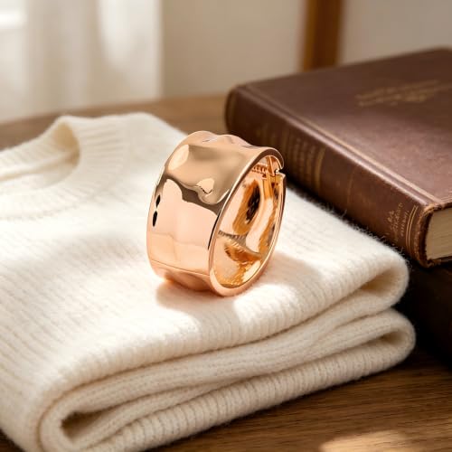 Exquisite and Stylish Gold Bracelet, Fashion Jewelry, Women's Gold Accessories – Ideal Gift for Mom, Wife or Girlfriend - style: Hammered Wide Cuff Bracelet