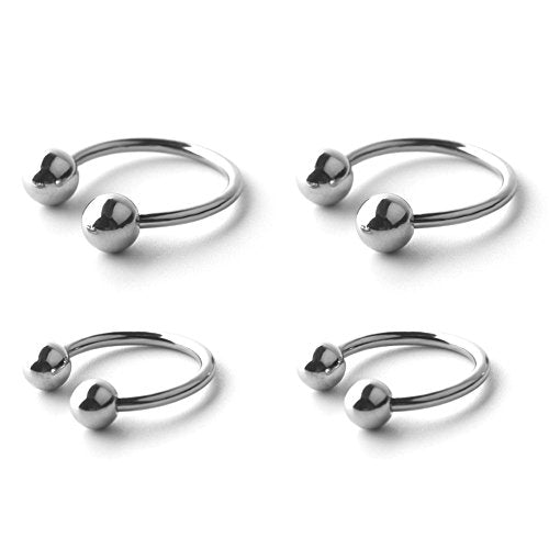 Ruifan 14G CBR Horseshoe Circular Rings 316L Surgical Steel for Lip Eyebrow Tongue Nipple Helix Tragus Cartilage Septum Piercing Jewelry - style: 14G 14mm &16mm(4PCS)