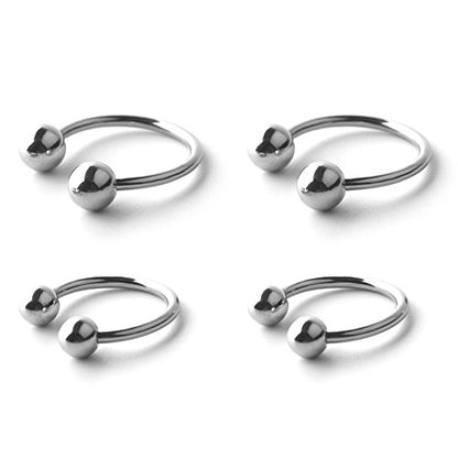 Ruifan 14G CBR Horseshoe Circular Rings 316L Surgical Steel for Lip Eyebrow Tongue Nipple Helix Tragus Cartilage Septum Piercing Jewelry - style: 14G 14mm &16mm(4PCS)