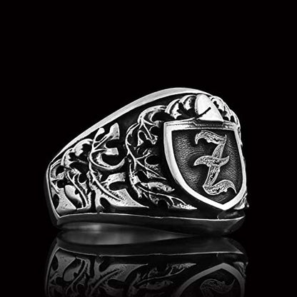 Engraved Initial Signet Ring, Monogram Letter Ring, Handmade Letter Ring, Personalized Gift for Him, Customized Name Ring, Initial Ring
