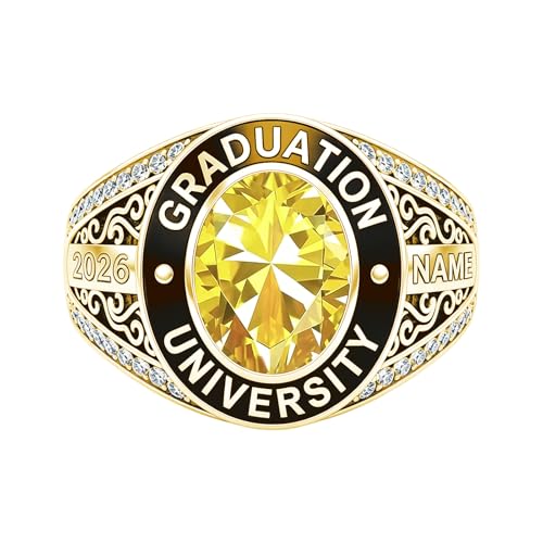 ROMANTICWORK Class Rings for Women High School 925 Sterling Silver Customizable Engraved Rings for Women Graduation Ring Size 4 to 16 Jewelry Gifts for Sisters Friends - color: Class Ring for Women 07