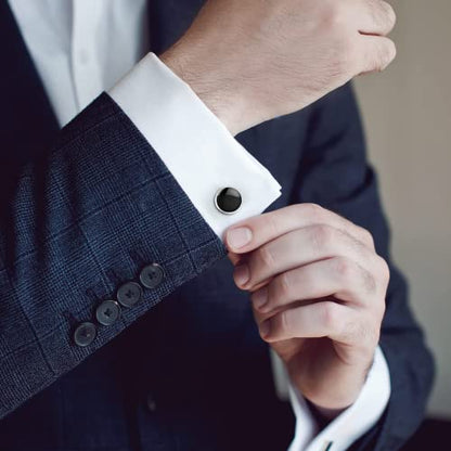 Men's Cufflinks & Tuxedo Studs Set - 316L Stainless Steel Formal Wedding Jewelry, Groomsmen Gift Set with Gift Box - color: 8pcs gold