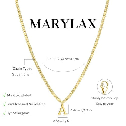 Gold Initial Necklace for Women, Dainty 14K Gold A-Z Letter Necklace Cute Pendant Personalized Name Necklace Trendy Fashion Jewelry Birithday Gift for Her - color: N