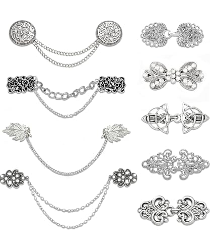 Vintage Sweater Cardigan Shawl Chain Clips Swirl Cape Cloak Collar Clasp Pin Retro Shirt Dress Lapel Brooch Pins Rose Flower Leaf Pearl Heart Rhinestone Renaissance Brooch Clip For Women Men - style: Retro