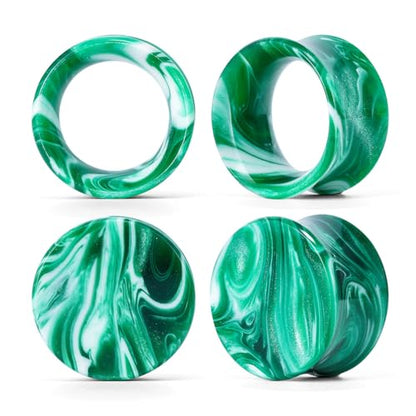 2 Pairs Matched Set Gauges for Ears Flesh Tunnels Kits Plugs Earrings Blue Acrylic Ear Expander Stretchers Piercing. - color: Y6634V, size: 1"(25mm)