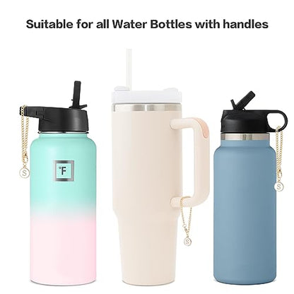 Letter Charm Accessories For Stanley Cup,Gold Initial Chain Water Bottle Name Id Charms for Tumbler,Yeti, Simple Modern Cups Handle - color: N