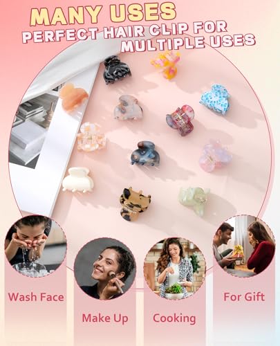 Molans 12 Pcs Small Hair Clips Mini Claw Jaw Clips Women Girls Thin Hair | Tiny Short Acrylic Cute Clips Non Slip Little Hair Accessories Clamps for Half Updo Styling Fine Hair Bangs Kids Toddlers - color: Sequins Stones