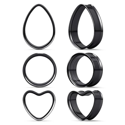 Gauges Ears Plugs and Tunnels Double Flared Earrings Upgrade Tear Drop Piercing 1 Pair Gift Packing Stretchers 0g to 1 Inch. - color: ST063H, size: 7/8"(22mm)