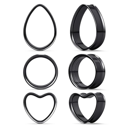 Gauges Ears Plugs and Tunnels Double Flared Earrings Upgrade Tear Drop Piercing 1 Pair Gift Packing Stretchers 0g to 1 Inch. - color: ST063H, size: 00g(10mm)