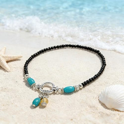 Starfish Shell Anklet Bracelets for Women, Boho Beaded Shell Anklet Set, Beach Vacation Foot Jewelry, Layered Summer Beachy Anklets - color: A1