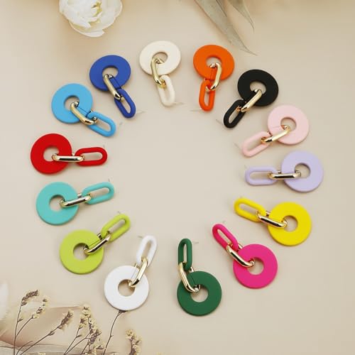 RUOFFETA Acrylic Rectangle Earrings, Fashion Acrylic Square/Oval/Hoop Statement Drop Earrings for Women - color: Aqua Round