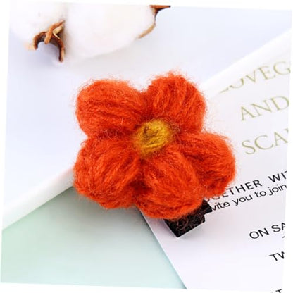 TEHAUX 12 Pcs Flower Bobby Pins Hair Clips for Mixed Colors Birthday Headdress Hair Accessories Set Random Color