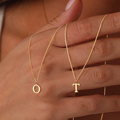 Foxgirl Gold Initial Necklaces for Women, Dainty Gold Letter Necklace Tiny A-Z Pendant Choker Necklace Trendy Cute Personalized Monogram Name Necklace Gold Jewelry Necklace for Women Gift | Tiny Letter Pendant on a Dainty Choker Chain, Personalized Everyd