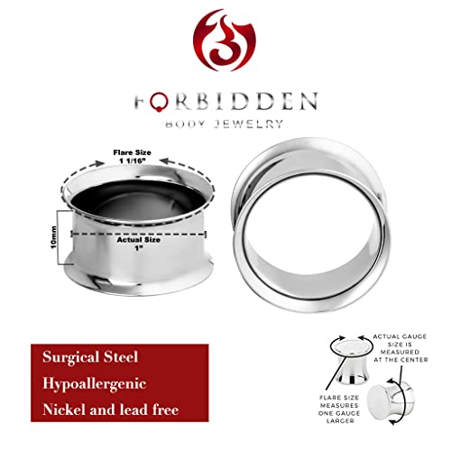 Forbidden Body Jewelry Ear Gauges, Ear Tunnels, Tunnels For Ears, Surgical Steel Mirror Finish Double Flared Tunnel Plug Earrings - style: 2pcs: 25mm (1")