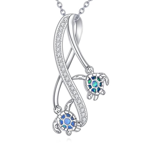 POPLYKE Cross Necklace for Women 925 Sterling Silver Cross Pendant Necklace Animal Jewelry Christmas Gifts for Women Mother Grandma - style: Sea Turtle