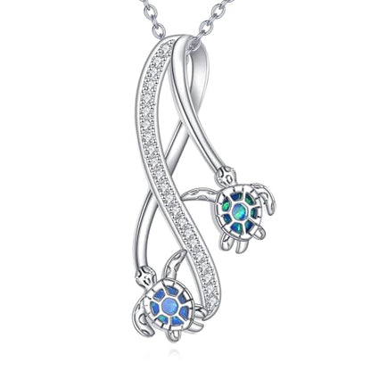 POPLYKE Cross Necklace for Women 925 Sterling Silver Cross Pendant Necklace Animal Jewelry Christmas Gifts for Women Mother Grandma - style: Sea Turtle