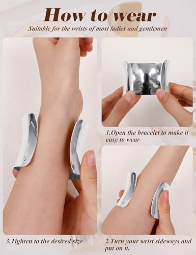 REVOLIA 6Pcs Chunky Cuff Bracelets Set for Women Minimalist Irregular Statement Wrist Cuff Adjustable Hammered Bangles Bracelets Open Wide Wire Arm Cuff Bracelet - color: Silver-A
