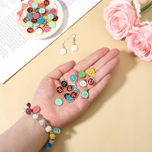 312 Pcs Letter Charms for Jewelry Making, Mix Initial Charm with 100 Keychain Clips and 200 Jump Rings, Double Sided Alphabet Charms for DIY Necklace & Bracelet