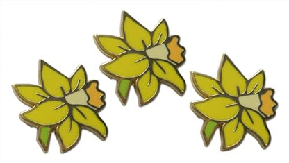 Novel Merk Flower Blossom Floret - Sunflower, Daffodil, & Other Lapel Pin, Hat Pin & Tie Tack Set - with Clutch Back - style: 3-Daffodil