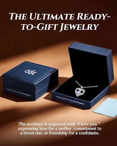 CDE S925 Silver Engraved Forever Love Heart Birthstone Necklaces for Women | 5A CZ,Hypoallergenic,Nickel-Free & Lead-Free Pendant,Anniversary Christmas Wedding Birthday Gift for Wife Girlfriend - color: 06-June, style: White Gold Plated