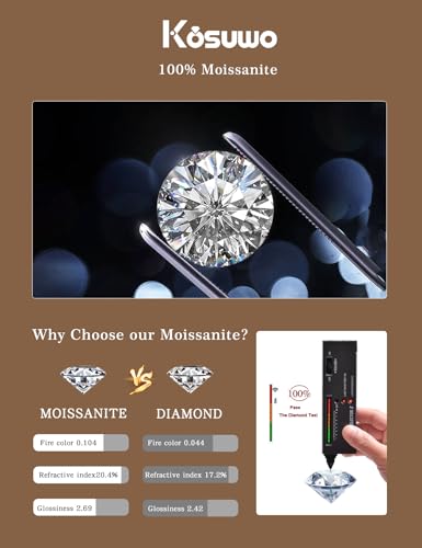 5 Pairs Moissanite Sterling Silver Stud Earrings Set for Women, Hypoallergenic, 2mm, 3mm, 4mm, 5mm - color: 14K Gold