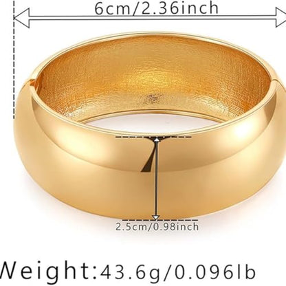 Gold/Silver Cuff Bangle Bracelets For Women Chunky Waterdrop Twisted Hinged Bangle Bracelets Minimalist Arm Cuff Bracelet Jewelry Gifts - color: 4Silver