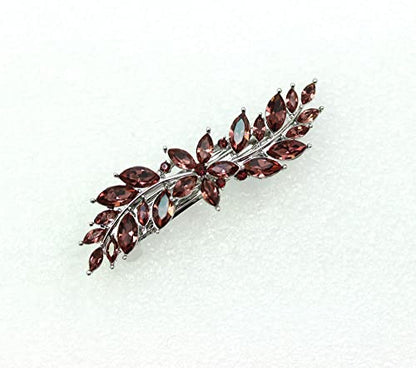 Faship Burgundy Small Floral Hair Barrette Clip - color: Burgundy