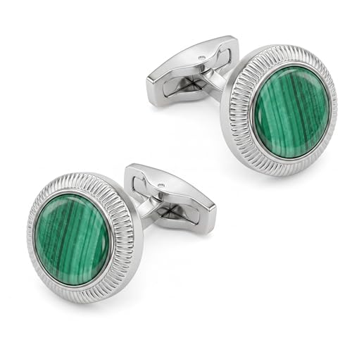 Tuxedo Cuff Links,Cufflinks for Men | Stainless Steel, Lead-Free and Nickel-Free, Gift Box Packed, Boyfriend Husband Father, Wedding Party Anniversary Birthday - color: Green