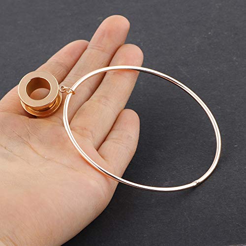 TIANCI FBYJS 3 Pairs Surgical Steel Ear Tunnels Rose Gold Large Hoop Ear Plugs Expander Dangle Gauges Stretcher Piercing… - style: 2g=6mm