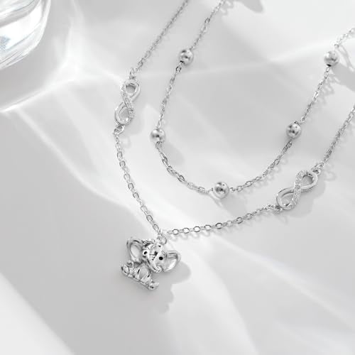 CHIC & ARTSY 925 Sterling Silver Ankle Bracelets for Women, Adjustable Layered Foot Chains with Nature & Symbol Charms, Lightweight Comfort Fit Boho Beach Everyday Jewelry - color: 4# Elephant Anklet