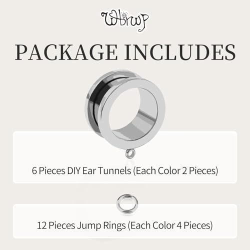 WBRWP 6pcs Ear Gauges Tunnels Plugs: DIY Ear Tunnles Piercing Expander Stainless Steel Double Flared Screw Gauges - color: 3 Color Set--Style 2