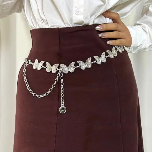 Butterfly Chain Belt - color: Silver
