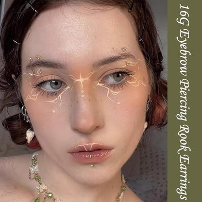 16G Eyebrow Piercing Jewelry Rook Earrings for Women Internal Thread Curved Barbell CZ Eyebrow Rings Vertical Labret Lip Jewelry Ear Rook Stud Small Tiny Belly Button Ring 6mm/8mm/10mm - color: Gold