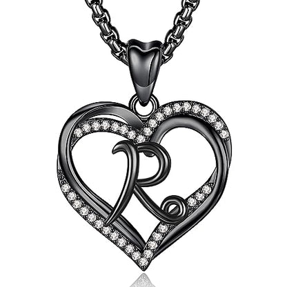INFUSEU Unique Initial Necklaces for Women Girls Small Heart Letter Jewelry, Meaningful Personalized Gifts - style: R