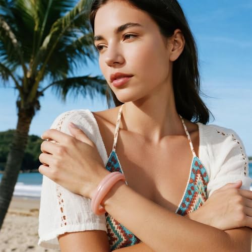 Chunky Resin Bangles Bracelet for Women Geometric Open Acrylic Cuff Bracelet Adjustable Acrylic Resin Wide Bracelets Irregular Wrist Bangle Bracelet for Women - style: Style2