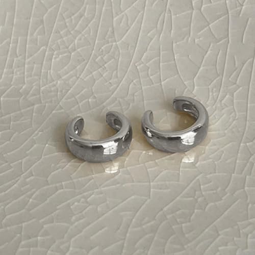 Ear Cuffs Non Piercing Ear Cuff for Women Clip on Huggie Hoop Earrings Gold Fake Earring Cuff with Chain Clips Minimalist Jewelry - color: A4:3pcs silver