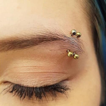 2 Pcs 14k Gold Filled Eyebrow Rings, 16G Threaded Rook Piercing Jewelry, Surgical Steel Vertical Lip Labret Belly Tongue Ring Daith Earring Curved Barbells - color: 6mm-2pcs