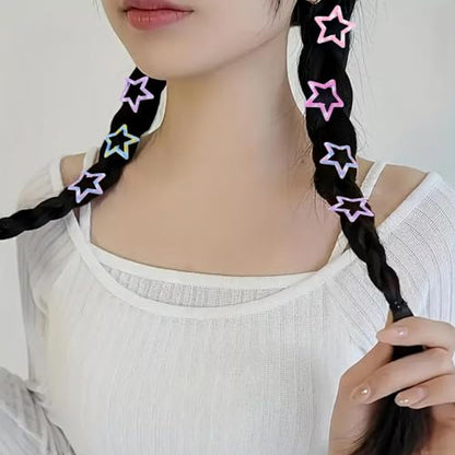 Star Hair Clips Snap Hair Barrettes Non Slip Star Hair Accessories diamond pattern Metal Hair Clips for Girls Women -15 PCS 1.18" - color: 15 P -1.18"-Diamond pattern
