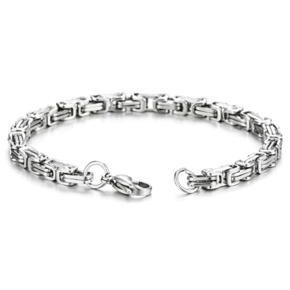 COOLSTEELANDBEYOND Mens Women New Stainless Steel Braided Link Bracelet Polished - color: M-Color: Silver