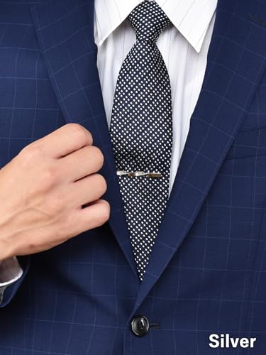 [TAVARAT] Tie Clip Tie Clips for Men twist type Black Silver Tie Bar Tie Pin Tps-077 - style: 3set